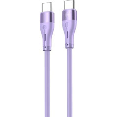 Tellur Silicone Type-C to Type-C cable PD60W 1m purple