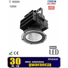 LED aukstā augstā līča industriālā lampa 100w 6000-6500k 9000lm