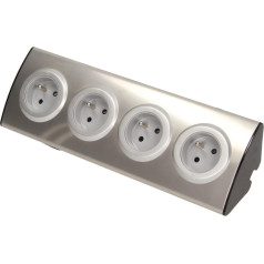 Orno Virtuves mēbeļu ligzda 4x2P + Z, Velcro montāža, INOX