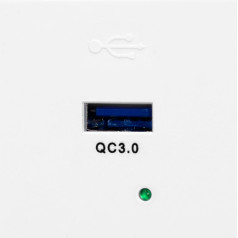 Orno NOEN USBQ, port modułowy 45x45mm z ładowarką USB quick charge 3A/5V; 2A/9V; 1,5A/12V, biały