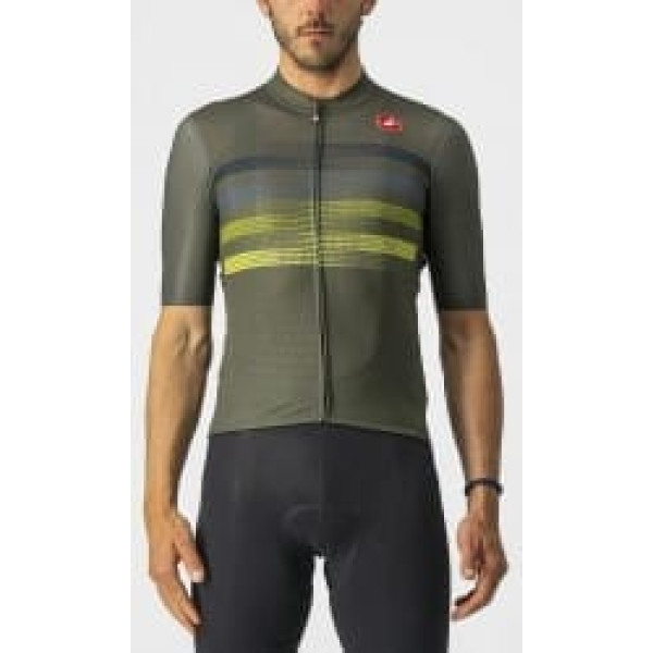 Castelli Velo krekls ENDURANCE PRO Jersey L Military Green/Blue Sulphur