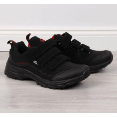 Trekinga apavi ar Velcro American Club W AM838A melni-sarkanu / 36