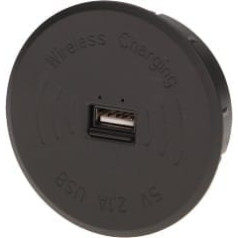 Orno Bezvadu indukcijas lādētājs ar papildu USB pieslēgvietu, melns