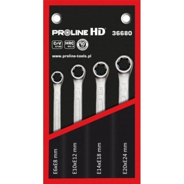 Proline Hd Ring torx spanners, 4pcs set, e6-e24, proline 