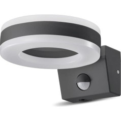 Maclean Energy MCE365 LED sienas lampa ar PIR sensoru - PC + ALU, 20W (1700lm) Neutral White 4000K IP65 pelēka
