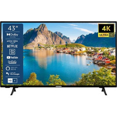 TELEFUNKEN XU43SN550S 43 collu televizors/viedtelevizors (4K Ultra HD, HDR, trīskāršs uztvērējs, Dolby Atmos) — iekļauts 6 mēnešu HD+ [2023].