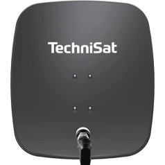 TechniSat SATMAN 65 PLUS satelītantena 4 dalībniekiem (65 cm satelīta spogulis ar stiprinājumu masta un 40 mm universālais Quattro slēdzis LNB) Pelēka