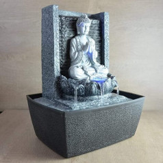 Zen Light scfrb1 iekštelpu strūklakas siena Budas lūgšana tumši pelēka/melna 20 x 15 x 26 cm