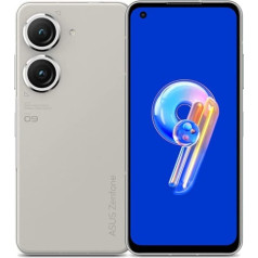 ASUS Zenfone 9 viedtālrunis (5,92 collu AMOLED displejs, 50 MP dubultā kamera, 4300 mAh akumulators, 8 GB RAM, 256 GB atmiņa) [ar ekrāna aizsargu, kas paredzēts tikai Amazon] Moonlight White