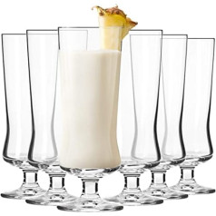 Krosno Pina Colada kokteiļu glāzes, Long Drink glāzes, 6, 300 ml komplekts, Avant-Garde kolekcija, ideāli piemērots mājām, restorāniem un ballītēm, var mazgāt trauku mazgājamā mašīnā