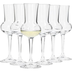 Bormioli Grappa glāzes komplekts ar 6 I Ietilpība 75 ml I Stikla kopējais augstums 16,5 cm I Kāta garums 5,8 cm I Klasisks Grappa glāze slavenajam itāļu dzērienam