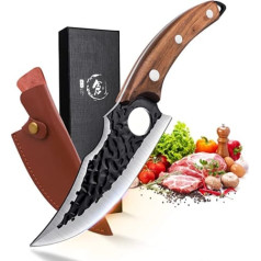 Dragon Riot Boning Knife Profesionāls japāņu šefpavāra nazis Virtuves nazis ar dāvanu kastīti Viking Knife Ar rokām kalts gaļas nazis ar koka rokturi kapāšanas nazis āra nazis virtuves kempingam