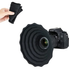 JJC silikona objektīva pārsegs, universāls salokāms pretatspīdums Canon Nikon Sony Fuji DSLR kameras objektīva diametrs starp 53mm ~ 72mm stikla logu fotografēšanas piederumi