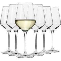 Krosno komplekts ar 6 lielām baltvīna glāzēm, 390 ml, Avant Garde kolekcija, lieliski piemērots mājām, restorāniem un ballītēm, var mazgāt trauku mazgājamā mašīnā un mikroviļņu krāsnī