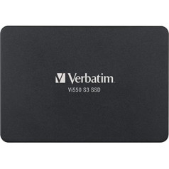 Verbatim Vi550 S3 SSD, iekšējais SSD disks ar 512 GB datu krātuvi, cietvielu disks ar 2,5 collu SATA III interfeisu un 3D NAND tehnoloģiju, melns