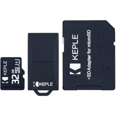 Keple | MicroSD Class 10 32GB Micro SD atmiņas karte priekš Sony Xperia E3, M2, M4, E4G E4, E5, Z5, Z4, C4, Z, ZL, ZR, Z Ultra, Z1, Z2, C, M, L, SP, E , E1, V, J, T, T LTE, TX, X2, Z2, Z1 32 GB SDHC UHS-I U1 (iekļauts USB un SD adapteris)