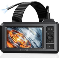 ‎depstech DEPSTECH divu objektīvu endoskopa kamera ar gaismas 4,3 collu HD ekrāna pārbaudes kameru 1080P digitālais endoskops ar 7,9 mm objektīvu IP67 ūdensizturīgs, 7 regulējamas gaismas diodes, 5 m pusciets kabelis, 32 GB karte