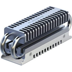 ElecGear EL-80P M.2 2280 SSD dzesētājs, siltuma caurule + divstāvu dzesētāja alumīnija radiators 80 mm PCIe NVMe un SATA iekšējam spēļu SSD ar termiskiem spilventiņiem