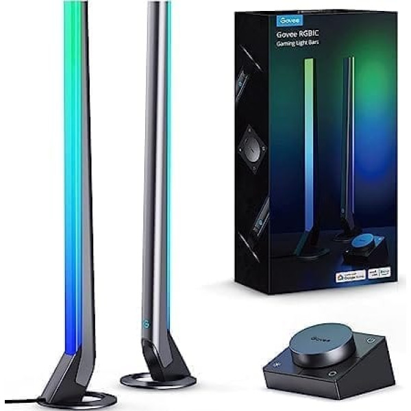 Govee RGBIC Smart Gaming gaismas josla personālajam datoram ar rotācijas vadību, 42,4 cm LED televizora gaismas joslas sinhronizācija ar mūziku un 60+ sižeta režīmi dekorēšanai, savietojams ar Alexa un Google palīgu, lietotņu vadība, izmanto