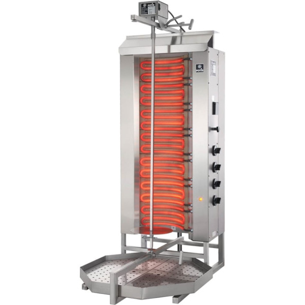 Barbekjū plīts tosteris kebabs žiroskops elektriskais profesionālais POTIS slodze 80 kg 400 V 10,5 kW