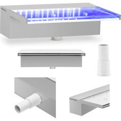 Ūdenskrituma snīpi sienas kaskāde dārza dīķim LED 30 cm, caurplūde 135 mm
