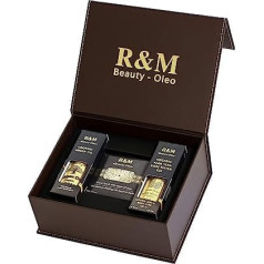 R&M Beauty-Oleo Beauty Box - augstas kvalitātes dāvanu kastīte ar 100 ml argana eļļu, 100 ml alvejas želeju un 100 g argana ziepēm - dāvana Valentīna dienai, Ziemassvētkiem, dzimšanas dienai utt.