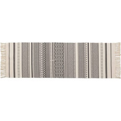 Yomshi kokvilnas paklāja skrējējs 60 x 180 cm Boho virtuves paklāja skrējējs mazgājams lauku māja Pušķi Guļamistabas gaiteņa paklājs gaiteņa ieejas paklājs