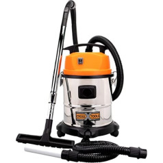 Cross Tools 68519 mitro/sauso pelnu putekļsūcējs ar pūšanas funkciju 4-in-1 NTAS 1200 20 litru konteiners sudraba/melns 33 x 33 x 52 cm