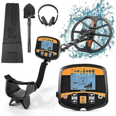 Hoomya TX960 Professional Metal Detector, 33 cm Large Waterproof Search Coil for Deeper Detection, Detector with High Sensitivity, Pinpoint Positioning Function, LCD Backlight