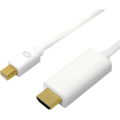 Logilink Mini DisplayPort-HDMI kabelis, 4k, 2m, balts