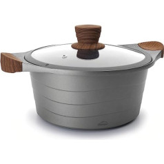 LACOR Sautējamā panna ar stikla vāku, alumīnijs, pelēks, 24 cm