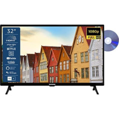 TELEFUNKEN XF32SN550SD 32 collu televizors/viedtelevizors (Full HD, HDR, trīskāršs uztvērējs, DVD atskaņotājs) — iekļauts 6 mēnešu HD+ [2023].