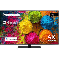 Panasonic TX-50MX700E, 50 Inch 4K Ultra HD LED Smart TV, High Dynamic Range (HDR), Dolby Atmos & Dolby Vision, Google TV, Google Assistant, Chromecast, Midfoot, Black