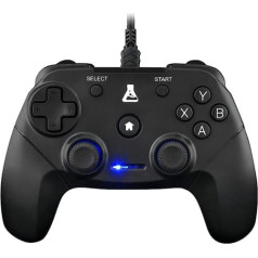 G-LAB K-Pad Thorium — spēļu kontrolieris dators un PS3 USB ar iebūvētu vibrāciju, pievienots spēļu pults spēļu kontrollera kabelis — kursorsvira personālajam datoram Windows XP-7-8-10, PS3, Android (melns) (vadu)