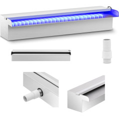 Sienas kaskādes ūdenskrituma snīpis dīķdārzam ar LED gaismu 45 cm
