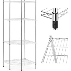 Metāla stūra plaukts ar 4 ažūra plauktiem līdz 1 t 1000 kg 68x68x180 cm