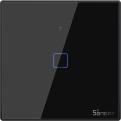 Skārienekrāna gaismas slēdža slēdža poga WiFi 433MHz RF Melns T3EU1C-TX