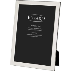 EDZARD Salerno attēlu rāmis fotogrāfijām DIN A4 (21 x 29,7 cm) sudrabots, aptraipīšanas izturīgs ar samta pamatni Iekļauti 2 pakaramie sertifikātiem stāvēšanai un pakarināšanai