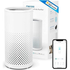 WLAN gaisa attīrītājs alerģijas slimniekiem ar H13 HEPA gaisa filtru darbojas ar Apple HomeKit, Meross 24 dB telpas gaisa attīrītājs pret 99,97% putekļu putekšņu smakas, CADR 160 m³/h līdz 19 m² gaisa attīrītājs