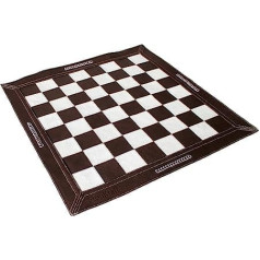 Stonkraft 19 x 19 collu īstas ādas šahs - tumši dzeltenbrūnā krāsā | Roll-Up šahs | Turnīra šahs