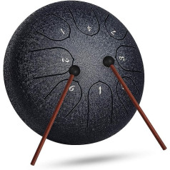 Inmaker Tongue Drum, 6 Inch 8 Voice Steel Tongue Drum with Drum Beaters, Music Book, Steel Tongue Drum for Adults, Children, Music Lessons, Yoga