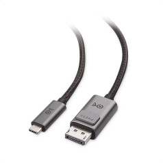 Cable Matters Premium Braided USB C DisplayPort Cable 8K 60Hz 1.8 m (USB C to DisplayPort Cable, USB C to DisplayPort 1.4) with 4K @ 120Hz in Grey - Thunderbolt 4 / USB 4 Compatible