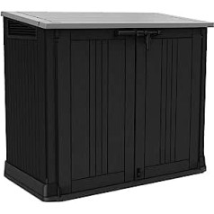 Keter Store it Out Nova Plastic Garden Shed 32 x 71.5 x 113.5 cm Dark Grey with Light Grey Lid
