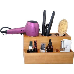 Eitida Hair Tool Organizer Matu žāvētāja kopšanas taisnotājs Kērlinga suku turētājs Caddy Glabāšanai tualetes un vannas istabas sienai vai pret masīvkoksni iedegumā