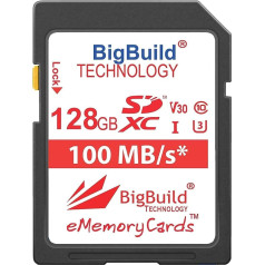 BigBuild Technology 128GB UHS-I U3 100MB/s Memory Card for Canon EOS 250D, Canon EOS 90D Camera Class 10 SDXC