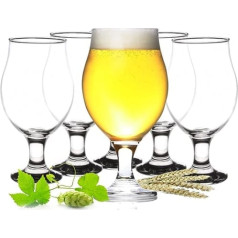 Glasmark Krosno glāžu komplekts alum 0,5 litri Alus glāzes Trofejas glāzes amatniecības alum Tulpju alus glāze Dzeramā glāze kokteiļu kokteiļu glāzēm Drošs trauku mazgājamajā mašīnā 6 x 500 ml