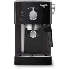Gaggia RI8433/11 Viva Style Manual Espresso Machine for Ground Coffee and Pads, 15 Bar, 1 L, 1025 W, Black