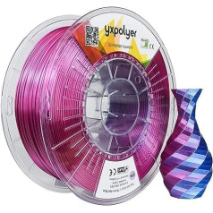Yxpolyer PLA Shiny Silk Filament, Shiny Silk Blue Red Colour Changing Co-Extruded PLA Filament, 1.75 mm Clog Free Shiny 3D Printing Filament for Most FDM 3D Printers, 1 kg Spool