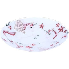 Unicorn Ceiling Lamp Girls Children's Room Glass Light Pink White in Set Including LED Bulbs