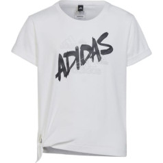 T-krekls Adidas Dance Knotted Tee girls Jr HR5818 / balts / 164 cm